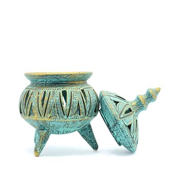 جا شکلاتی سفالی پتینه پایه دار مشبک Patina Pottery candy bowl