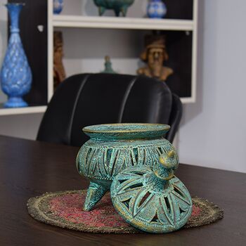 جا شکلاتی سفالی پتینه پایه دار مشبک Patina Pottery candy bowl