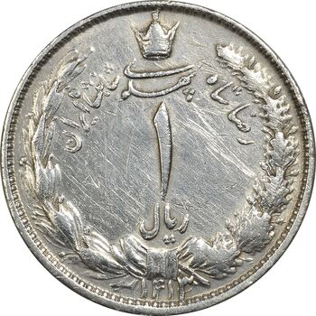 سکه 1 ریال 1313/2 - سورشارژ تاریخ نوع یک - VF35 - رضا شاه