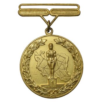 مدال آویز ورزشی برنز قهرمانی کشتی کشور (طلایی) تیپ 2 - EF - محمد رضا شاه