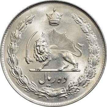 سکه 10 ریال 1343 (ضخیم) - MS62 - محمد رضا شاه