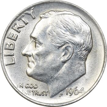 سکه 1 دایم 1964 روزولت - MS62 - آمریکا