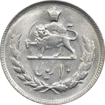 سکه 10 ریال 1357 - MS62 - محمد رضا شاه