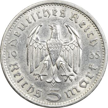 سکه 5 رایش مارک 1935A رایش سوم - AU55 - آلمان