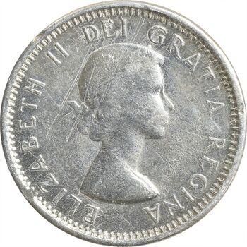 سکه 10 سنت 1962 الیزابت دوم - VF35 - کانادا