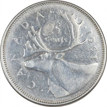 سکه 25 سنت 1963 الیزابت دوم - EF45 - کانادا