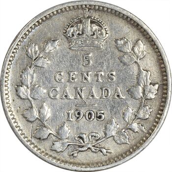 سکه 5 سنت 1905 ادوارد هفتم - VF30 - کانادا