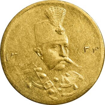 سکه طلا 5000 دینار 1324 تصویری - MS62 - مظفرالدین شاه