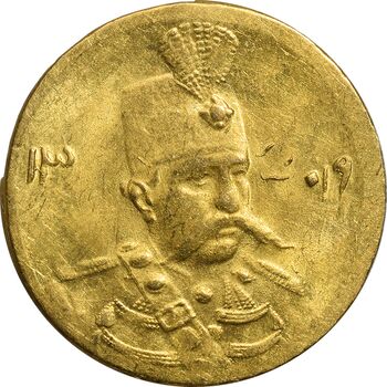 سکه طلا 5000 دینار 1319 تصویری - MS63 - مظفرالدین شاه
