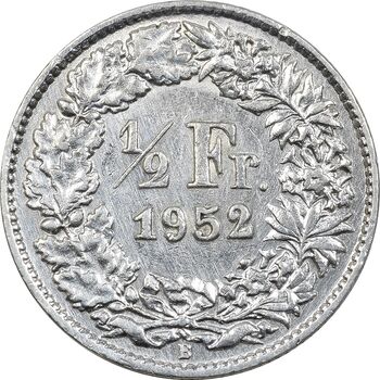 سکه 1/2 فرانک 1952 دولت فدرال - AU50 - سوئیس