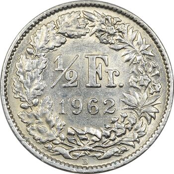 سکه 1/2 فرانک 1962 دولت فدرال - AU58 - سوئیس