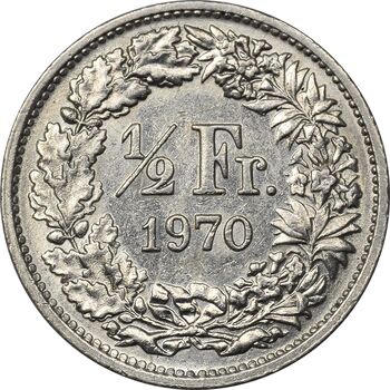 سکه 1/2 فرانک 1970 دولت فدرال - MS61 - سوئیس