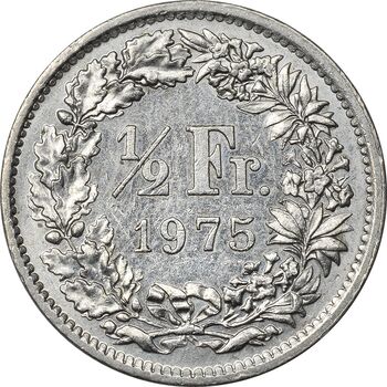 سکه 1/2 فرانک 1975 دولت فدرال - EF45 - سوئیس