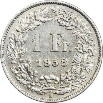سکه 1 فرانک 1958 دولت فدرال - EF45 - سوئیس