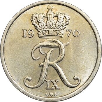 سکه 10 اوره 1970 فردریک نهم - MS62 - دانمارک
