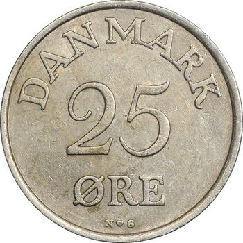 سکه 25 اوره 1955 فردریک نهم - AU50 - دانمارک