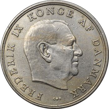 سکه 5 کرون 1961 فردریک نهم - AU50 - دانمارک