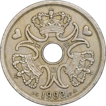 سکه 1 کرون 1992 مارگرته دوم - EF45 - دانمارک