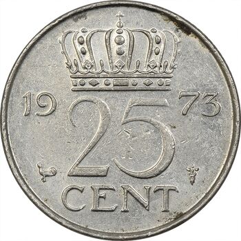 سکه 25 سنت 1973 یولیانا - AU55 - هلند