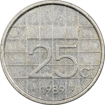 سکه 25 سنت 1989 بئاتریکس - EF45 - هلند
