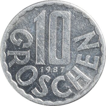 سکه 10 گروشن 1987 جمهوری دوم - MS61 - اتریش