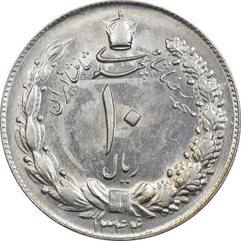 سکه 10 ریال 1344 - MS61 - محمد رضا شاه