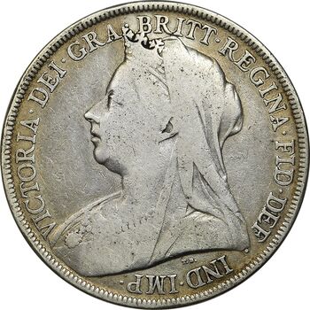 سکه 1 کرون 1897 ویکتوریا - VF30 - انگلستان