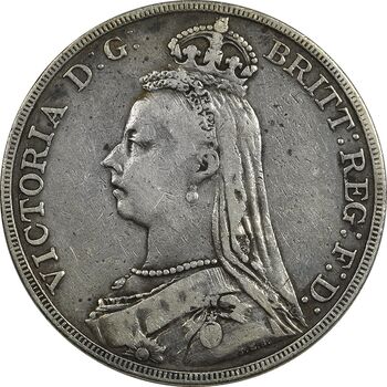 سکه 1 کرون 1889 ویکتوریا - VF30 - انگلستان