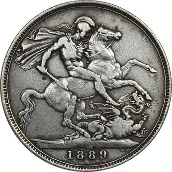 سکه 1 کرون 1889 ویکتوریا - VF30 - انگلستان