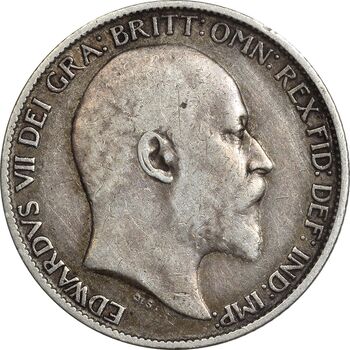 سکه 6 پنس 1909 ادوارد هفتم - EF40 - انگلستان