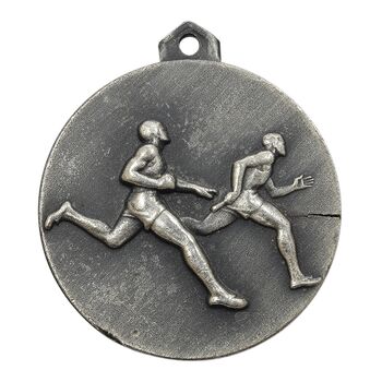 مدال آویز ورزشی دو میدانی (نقره ای) - AU - محمد رضا شاه