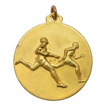 مدال آویز ورزشی دو امدادی (طلایی) - AU - محمد رضا شاه