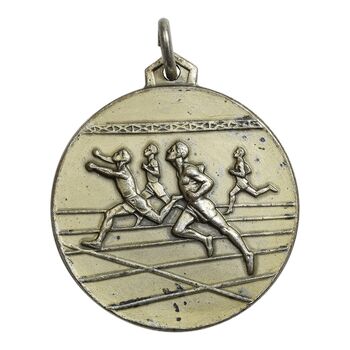 مدال آویز ورزشی دو صد متر داره تربیت بدنی (نقره ای) - AU - محمد رضا شاه