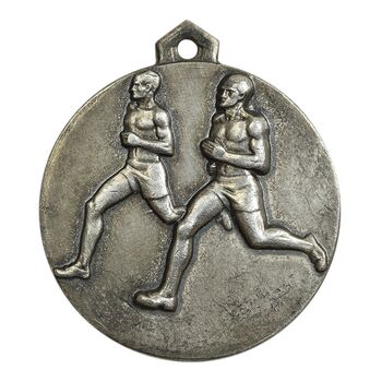 مدال آویز ورزشی دو ماراتن وزارت فرهنگ (نقره ای) - AU - محمد رضا شاه