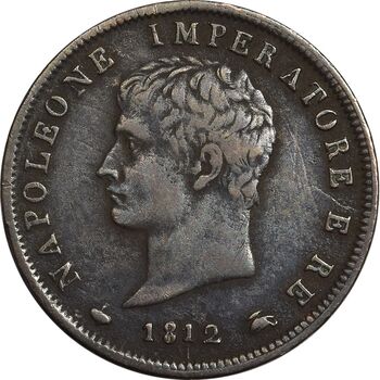 سکه 1 سولدو 1812 ناپلئون یکم - VF35 - ایتالیا