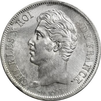 سکه 5 فرانک 1829 شارل دهم - AU50 - فرانسه