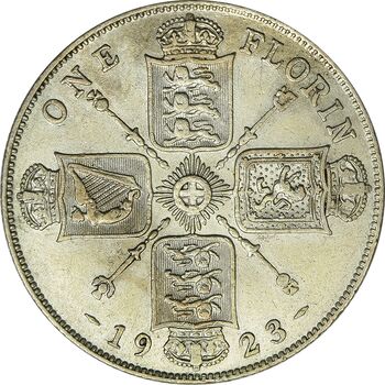 سکه 1 فلورین 1923 جرج پنجم - EF40 - انگلستان