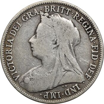 سکه 1 شیلینگ 1897 ویکتوریا - VF30 - انگلستان