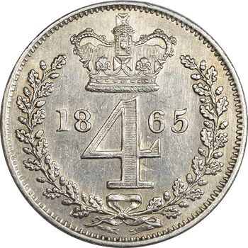 سکه 4 پنس 1865 ویکتوریا - AU50 - انگلستان