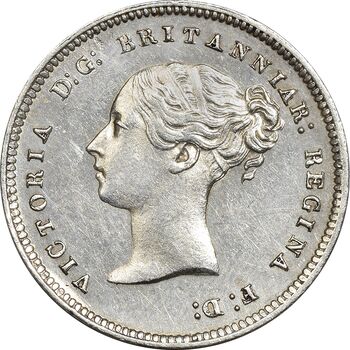 سکه 4 پنس 1865 ویکتوریا - AU50 - انگلستان