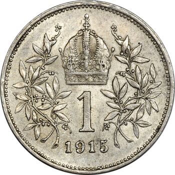 سکه 1 کرونا 1915 فرانتس یوزف یکم - AU58 - اتریش