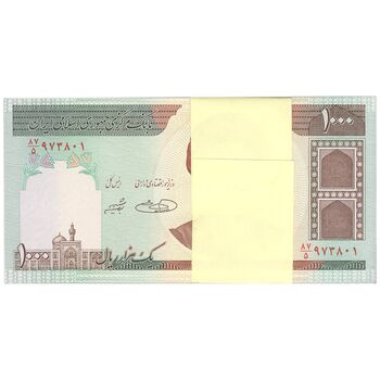 بسته اسکناس 1000 ریال (حسینی - شیبانی) - UNC - جمهوری اسلامی