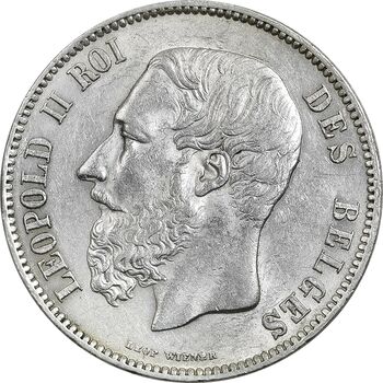 سکه 5 فرانک 1870 لئوپولد دوم (نیمرخ کوچک) - AU55 - بلژیک