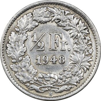 سکه 1/2 فرانک 1948 دولت فدرال - EF40 - سوئیس