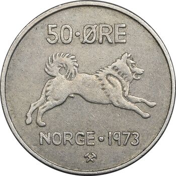 سکه 50 اوره 1973 اولاف پنجم - EF40 - نروژ
