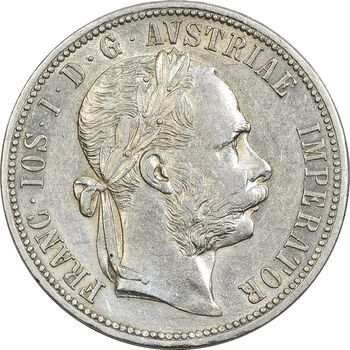 سکه 1 فلورین 1885 فرانتس یوزف یکم - EF45 - اتریش-مجارستان