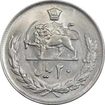 سکه 20 ریال 2537 - MS61 - محمد رضا شاه