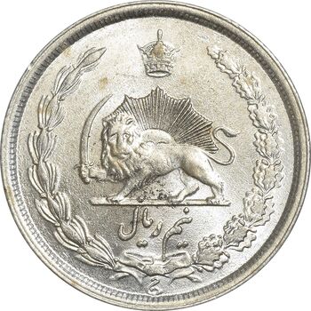 سکه نیم ریال 1313 - 3 تاریخ کوچک - MS63 - رضا شاه