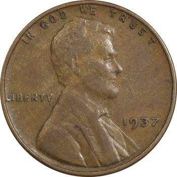 سکه 1 سنت 1937 لینکلن - EF45 - آمریکا