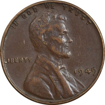 سکه 1 سنت 1949 لینکلن - EF45 - آمریکا